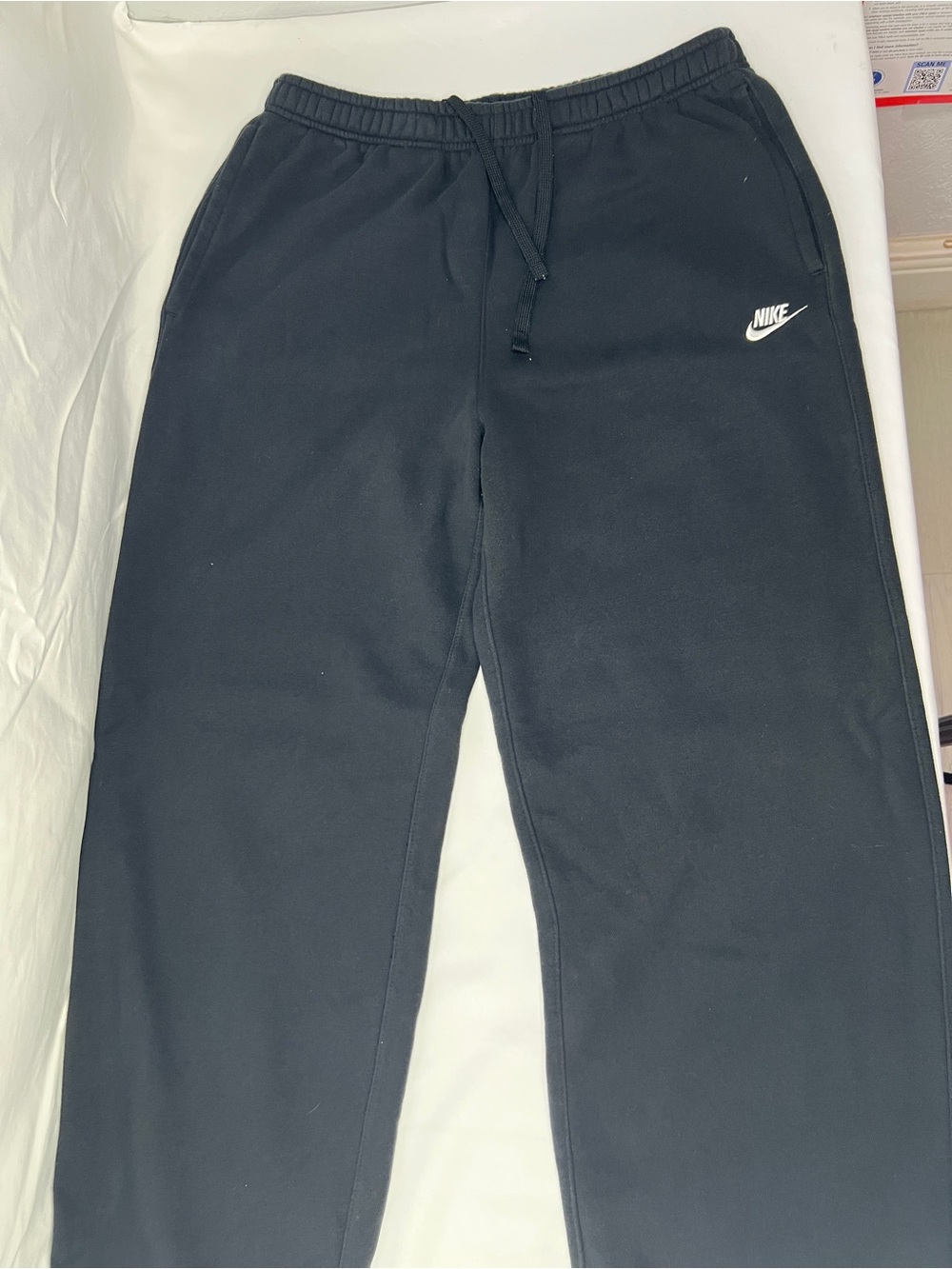 Nike Black Kids Fleece Joggers with White Logo